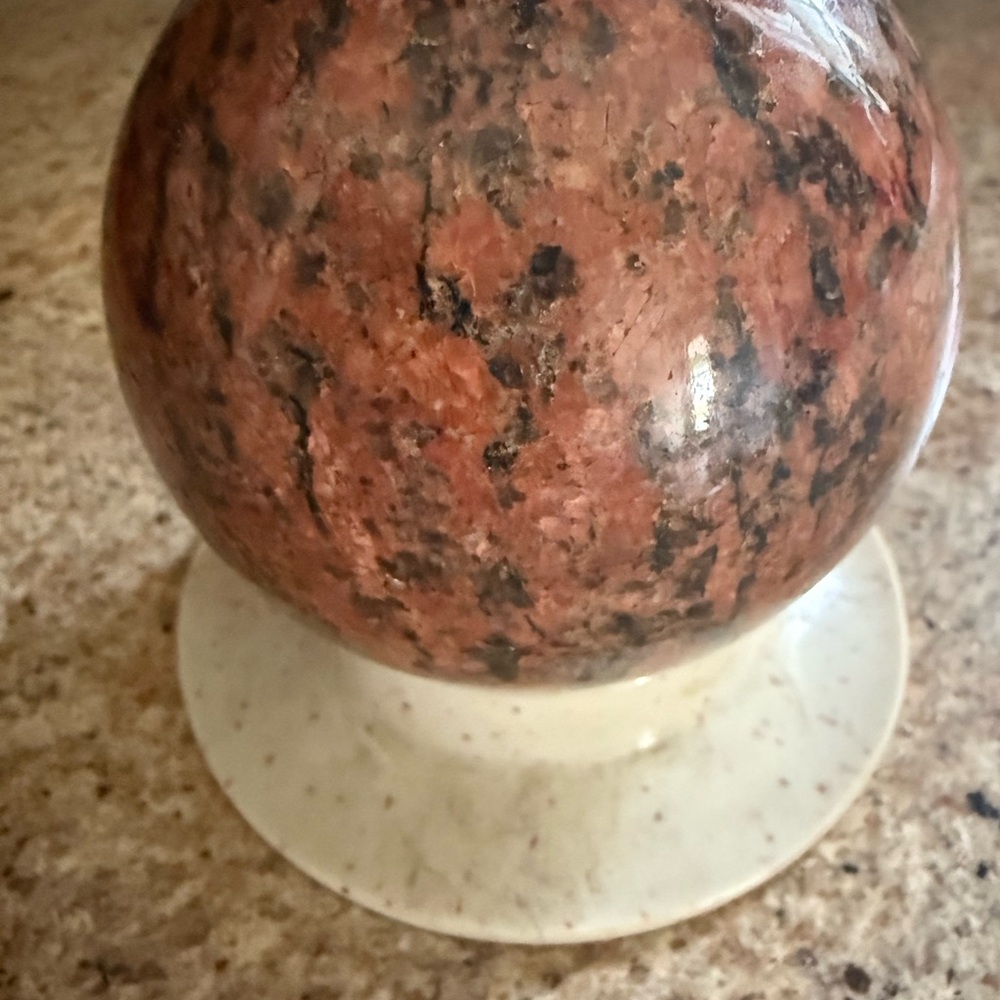 Red and black crystal sphere